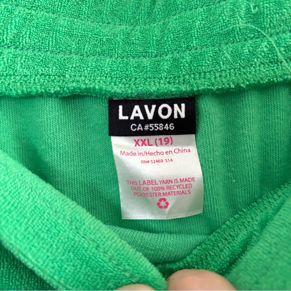 Lavon Green Terry Cloth Mini Skirt with White Trim - Picture 6 of 11